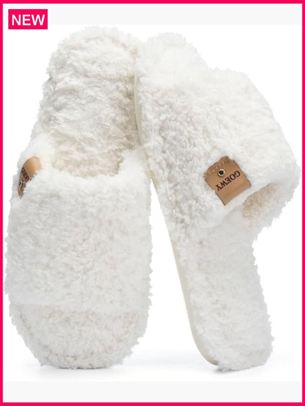 Fuzzy Open Toe House Slippers Memory Foam Non-Slip Indoor/Outdoor Slides